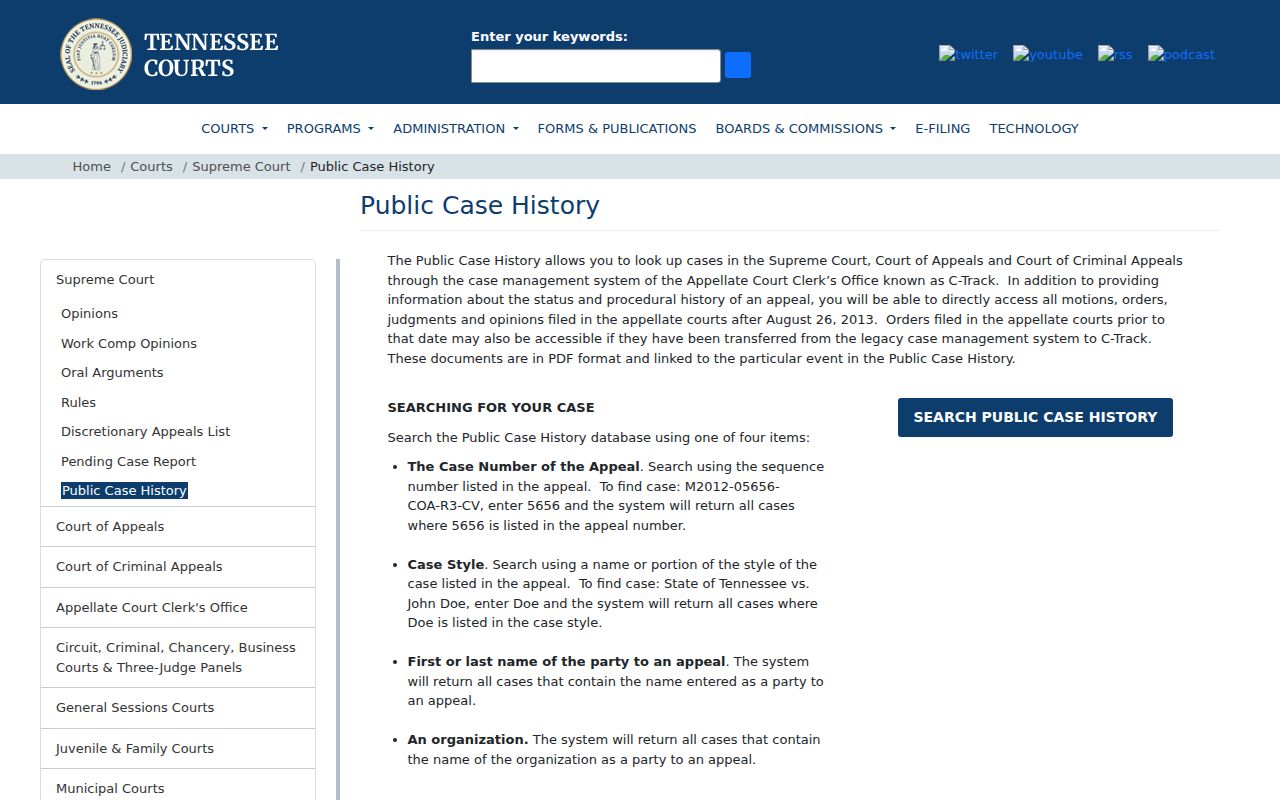 Hardin County court calendar appellate public history instructions