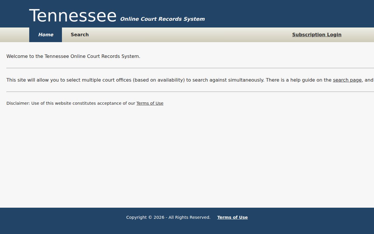 Hardin County case search through statewide TnCIS