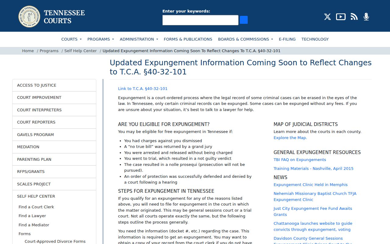 Hardin County criminal docket expungement access instructions